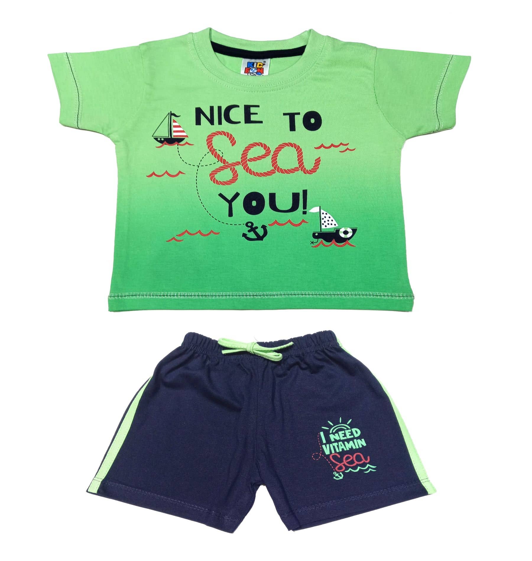 Kideon Pack of 1 Baby Boys 100% Cotton T-Shirt & Shorts ( Gold )
