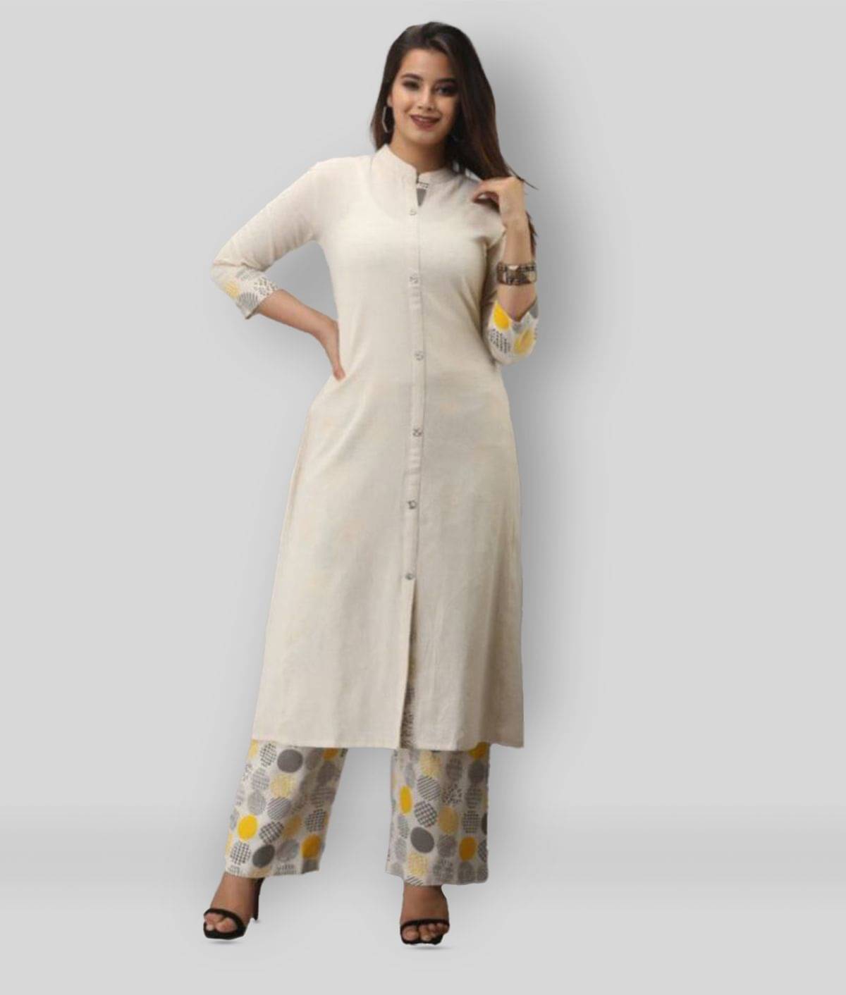 MAUKA - White White Straight Cotton Women's Stitched Salwar Suit ( Pack of 1 )     			MAUKA - White White Straight Cotton Women's Stitched Salwar Suit ( Pack of 1 )