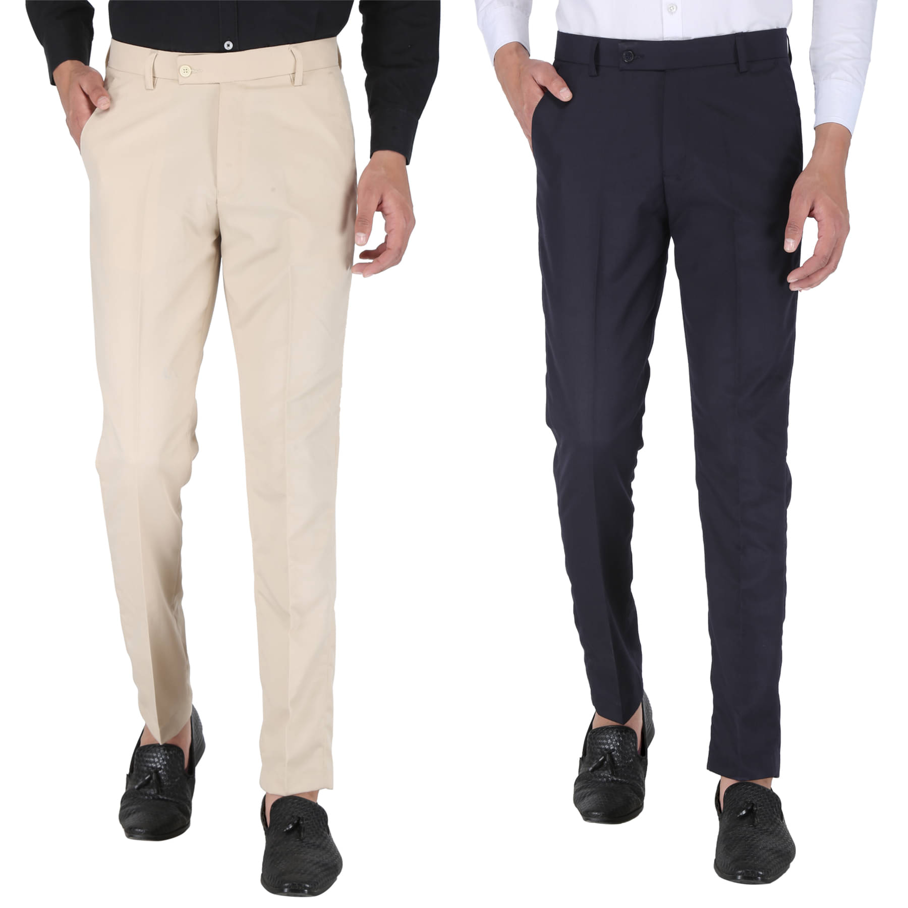     			Playerz - Multicolor Polycotton Slim - Fit Men's Chinos ( Pack of 2 )