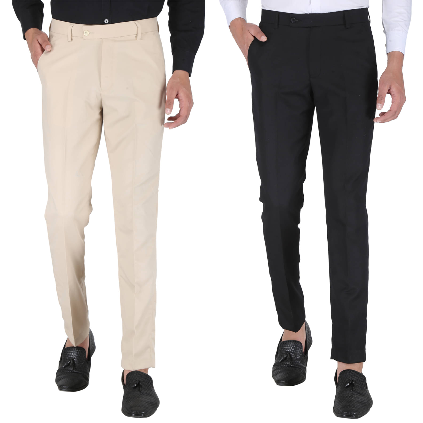     			Playerz - Multicolor Polycotton Slim - Fit Men's Formal Pants ( Pack of 2 )