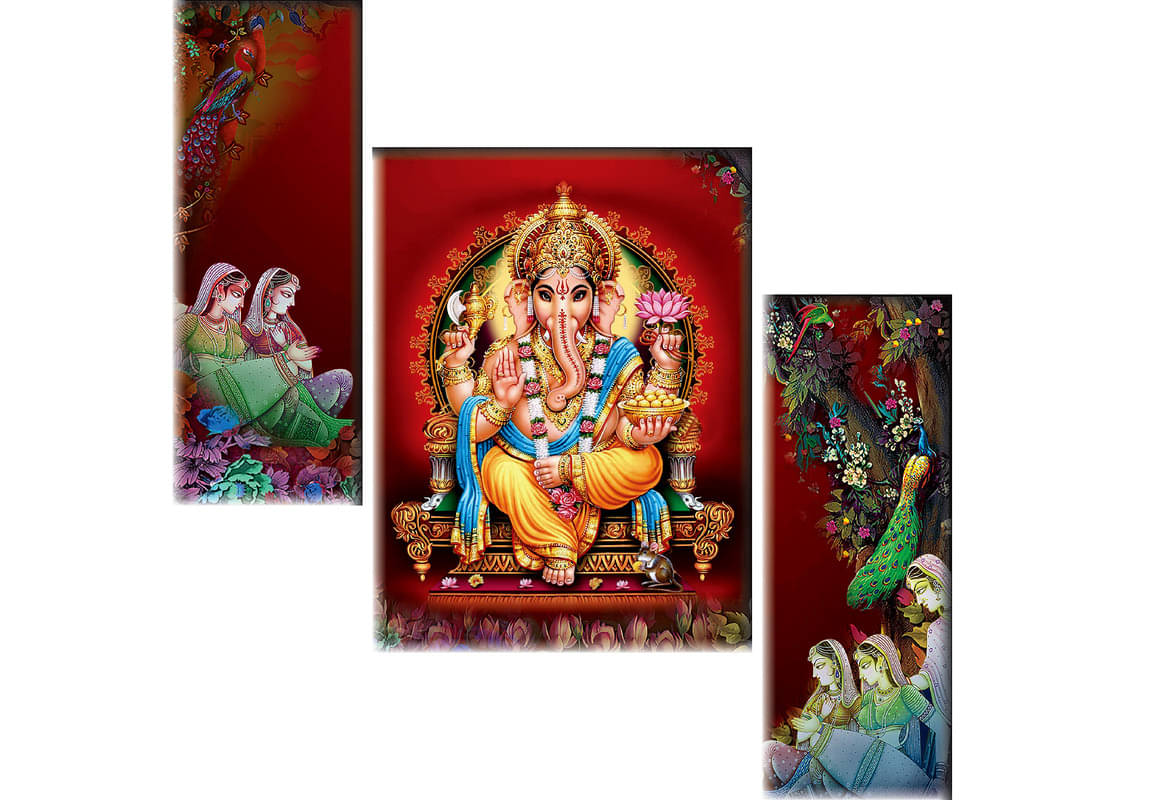     			Saf Ganesha modern art MDF Painting Without Frame