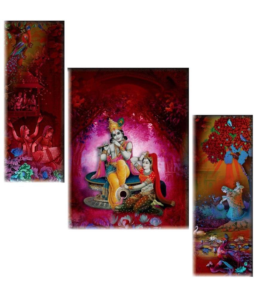     			Saf Radha krishna Set of modern art MDF Painting Without Frame
