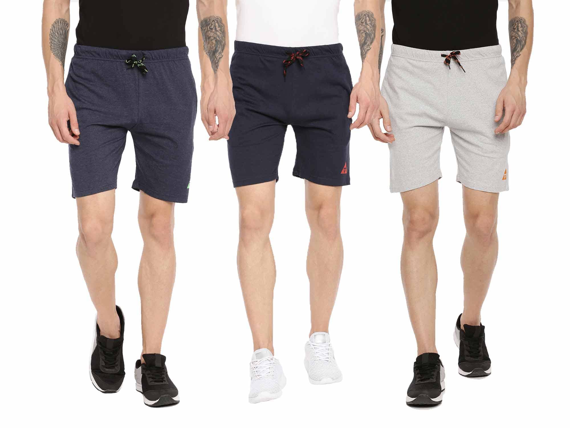 Ardeur - Cotton Blend Multi Men's Shorts ( Pack of 3 ) - Shorts | Buy online on ZillyBuy