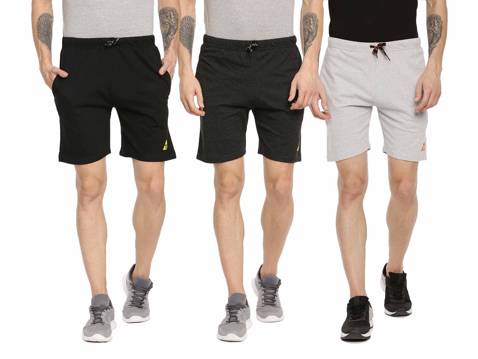 Ardeur - Cotton Blend Multi Men's Shorts ( Pack of 3 ) - Shorts | Buy online on ZillyBuy