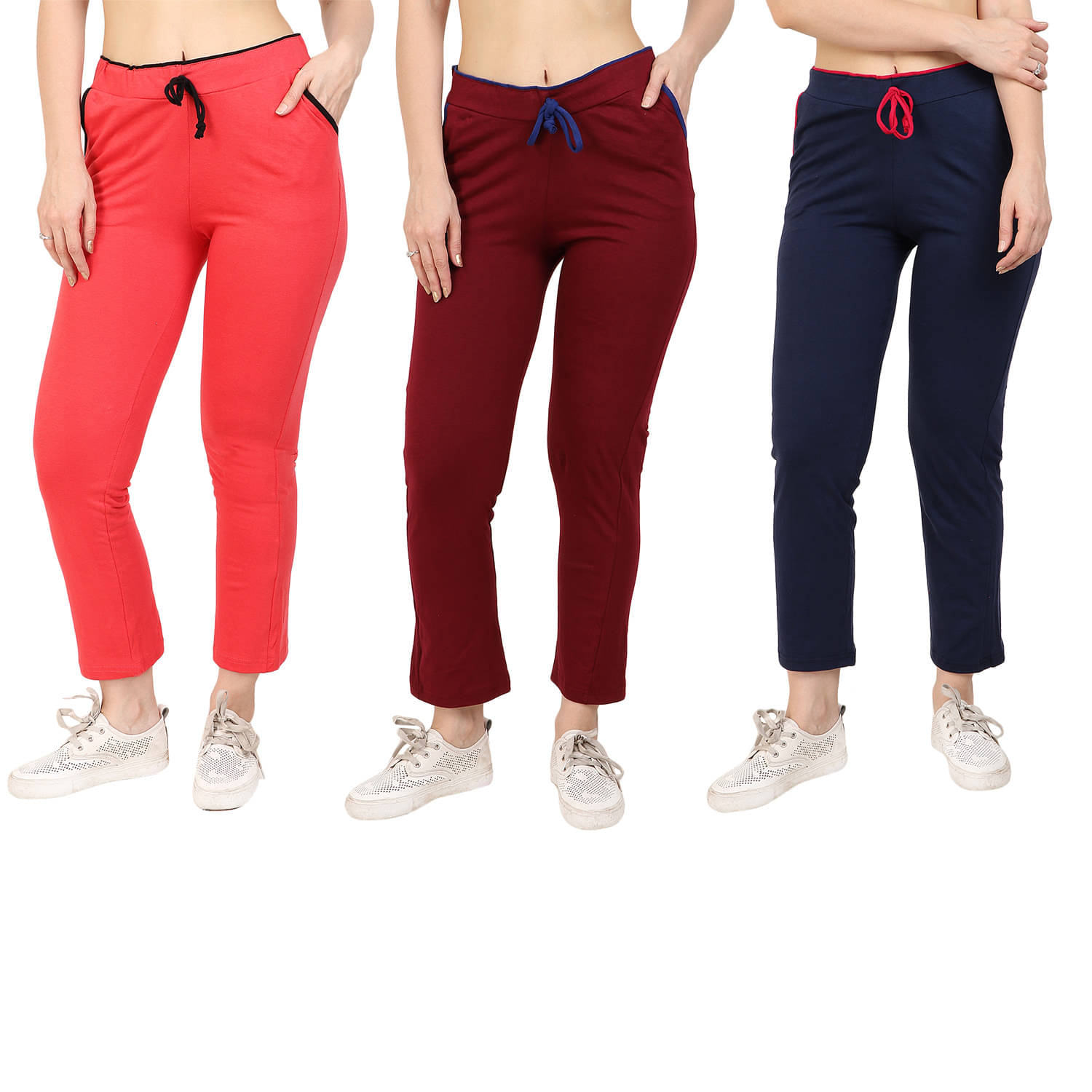     			Diaz - 100% Cotton Multicolor Women's Running Trackpants ( Pack of 3 )