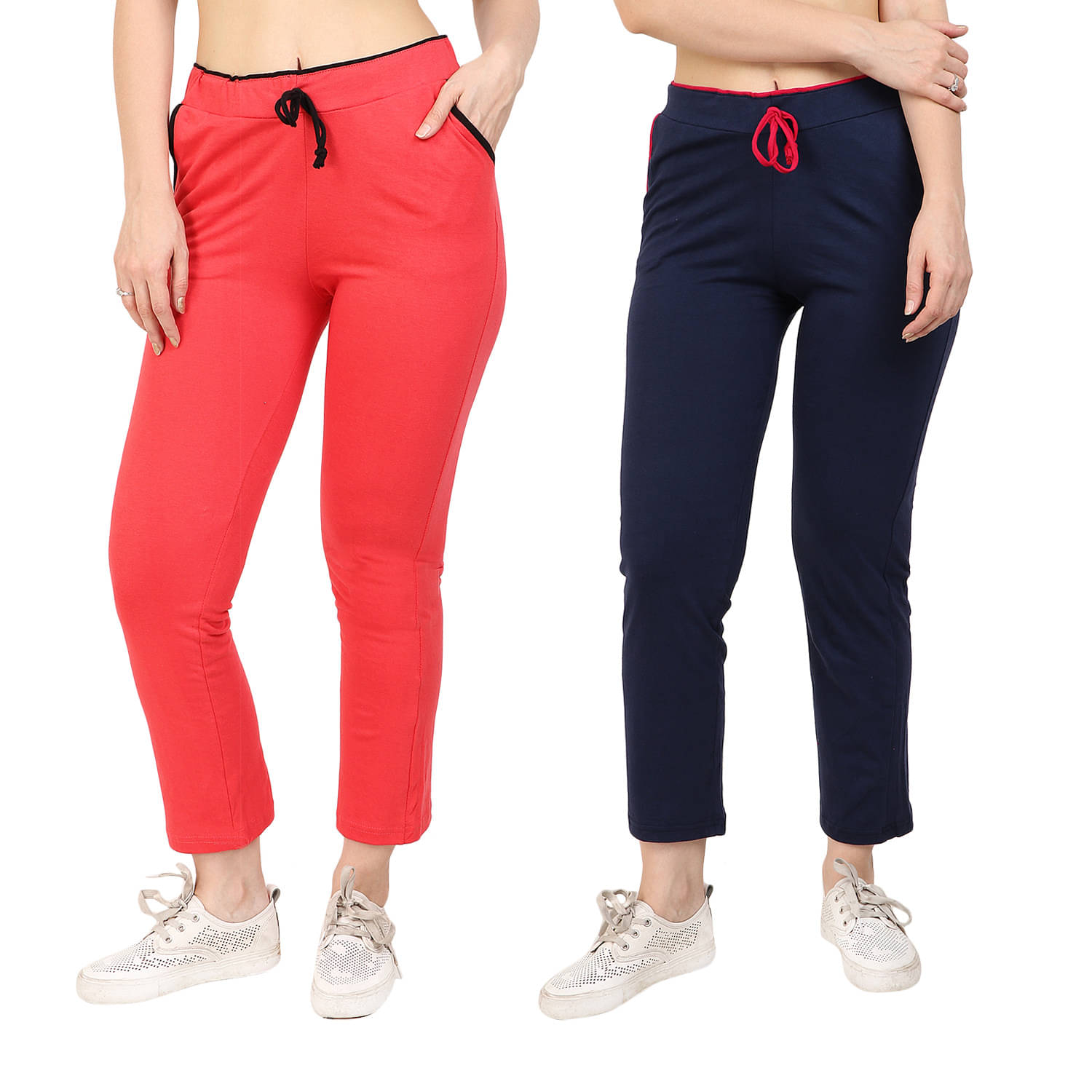     			Diaz - 100% Cotton Multicolor Women's Running Trackpants ( Pack of 2 )