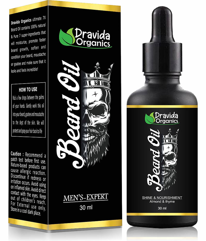 Dravida Organics Advanced Beard Growth Oil for Men - (Almond & Jojoba) 30 mL