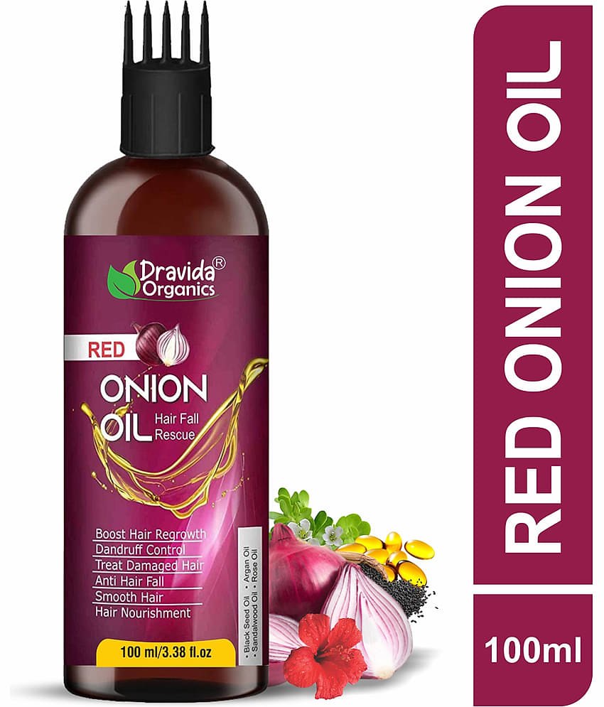 Dravida Organics Red Onion Oil for Controls Hair Fall and Hair Growth 100 mL
