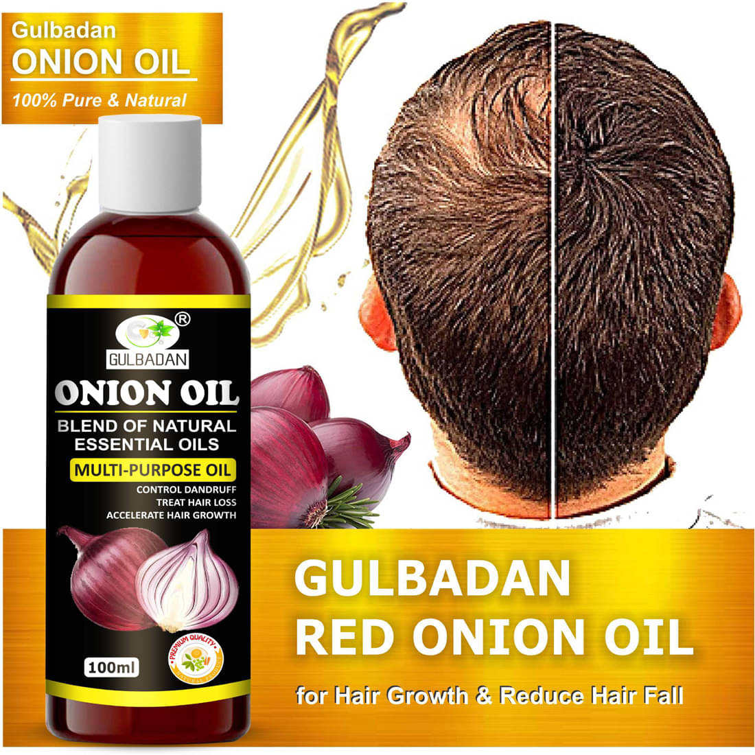     			GULBADAN - Hair Growth Onion Oil 100 ml ( Pack of 1 )