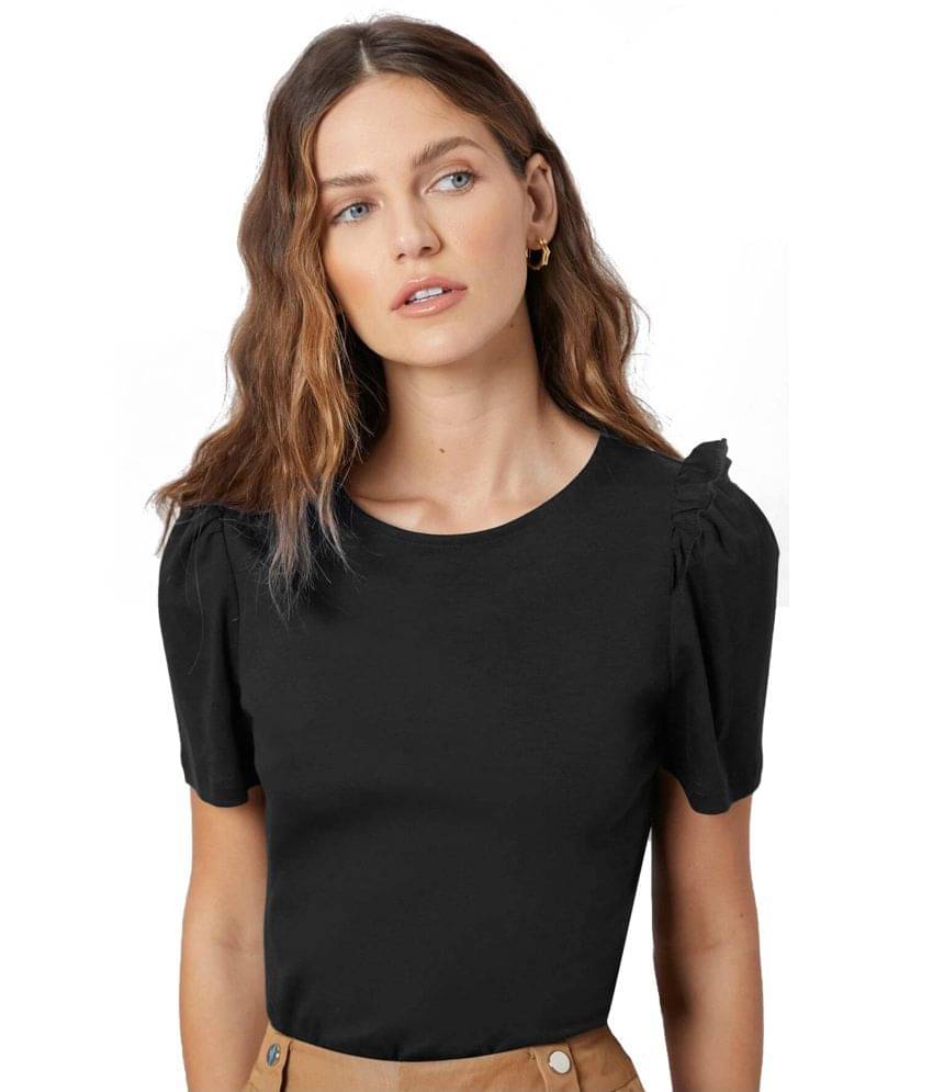     			JUMP CUTS - 100% Cotton Slim Black Women's T-Shirt ( Pack of 1 )