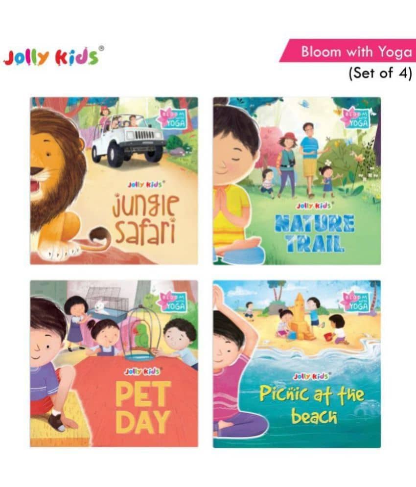 Jolly Kids Bloom With Yoga (Asana) Practice Books for Kids| Set of 4| Yoga Guide Book Ages 3 - 7 Years