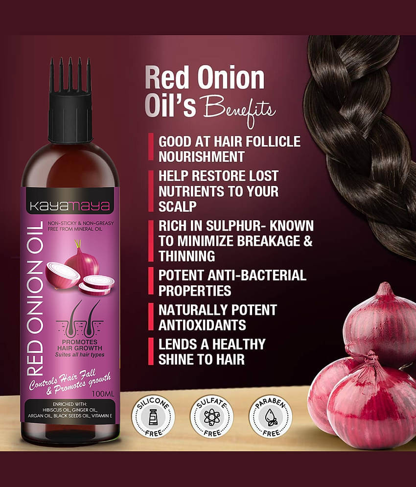 Kayamaya Onion Black Seed Hair Oil Shampoo hair growth 100 mL Pack of 3