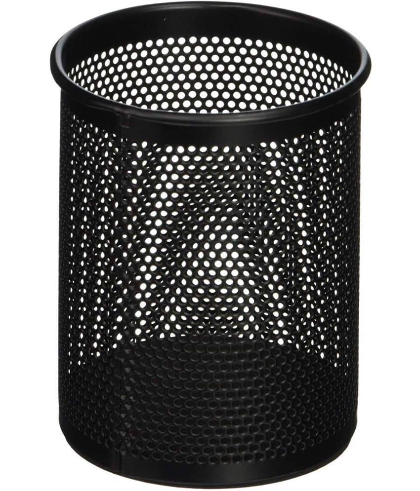 SHB Black : Easypag 1 Pcs 3.5 inch Round Mesh Cup Desk Pen Pencil Holder , Black