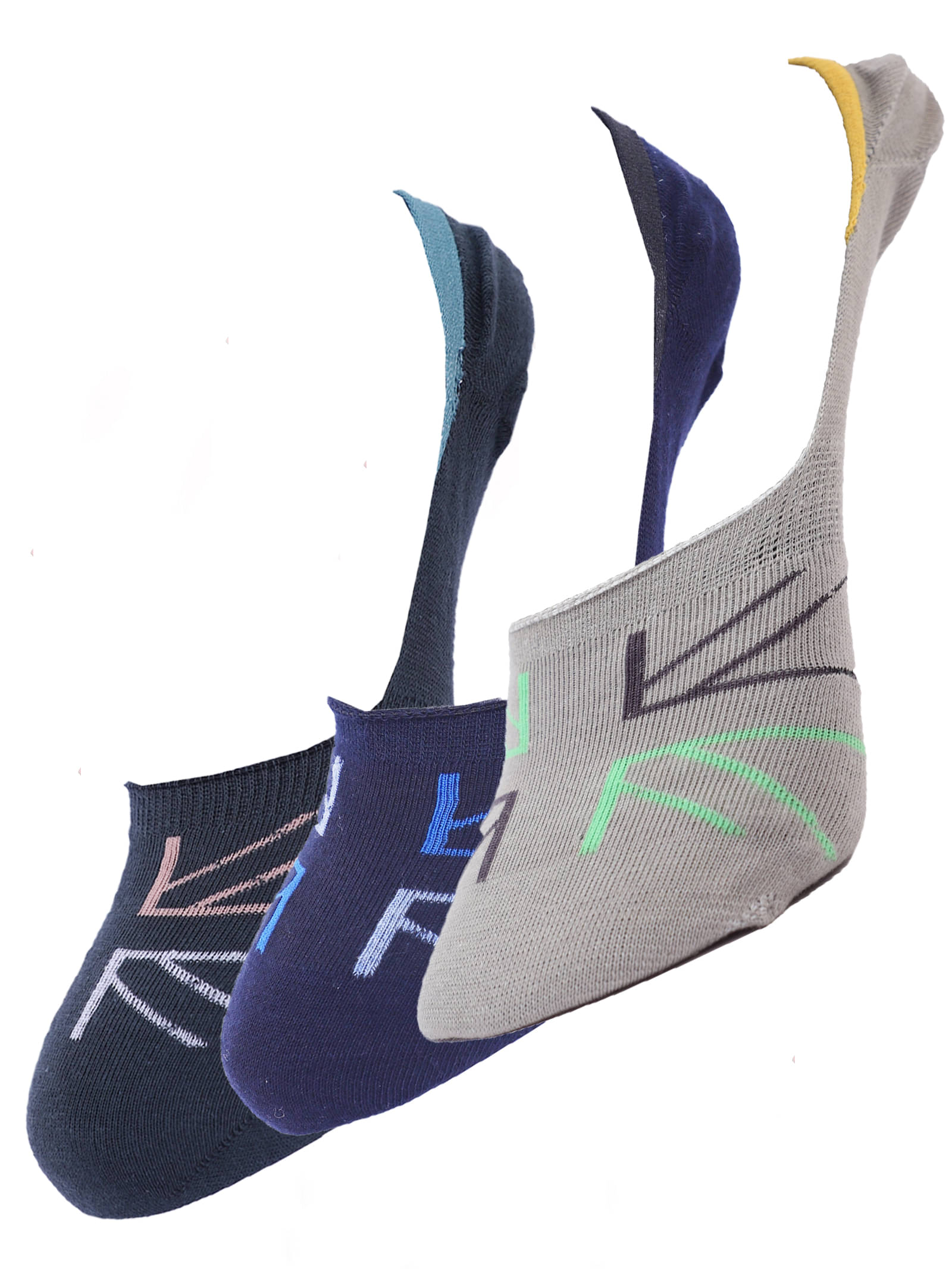     			Dollar - Cotton Blend Multicolor Men's No Show Socks ( Pack of 3 )