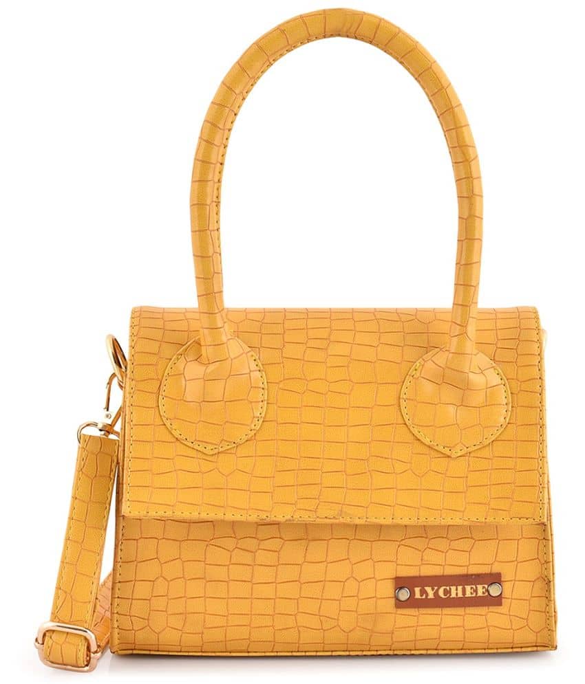 Lychee Bags Yellow P.U. Handheld - Handbags | Buy online on ZillyBuy