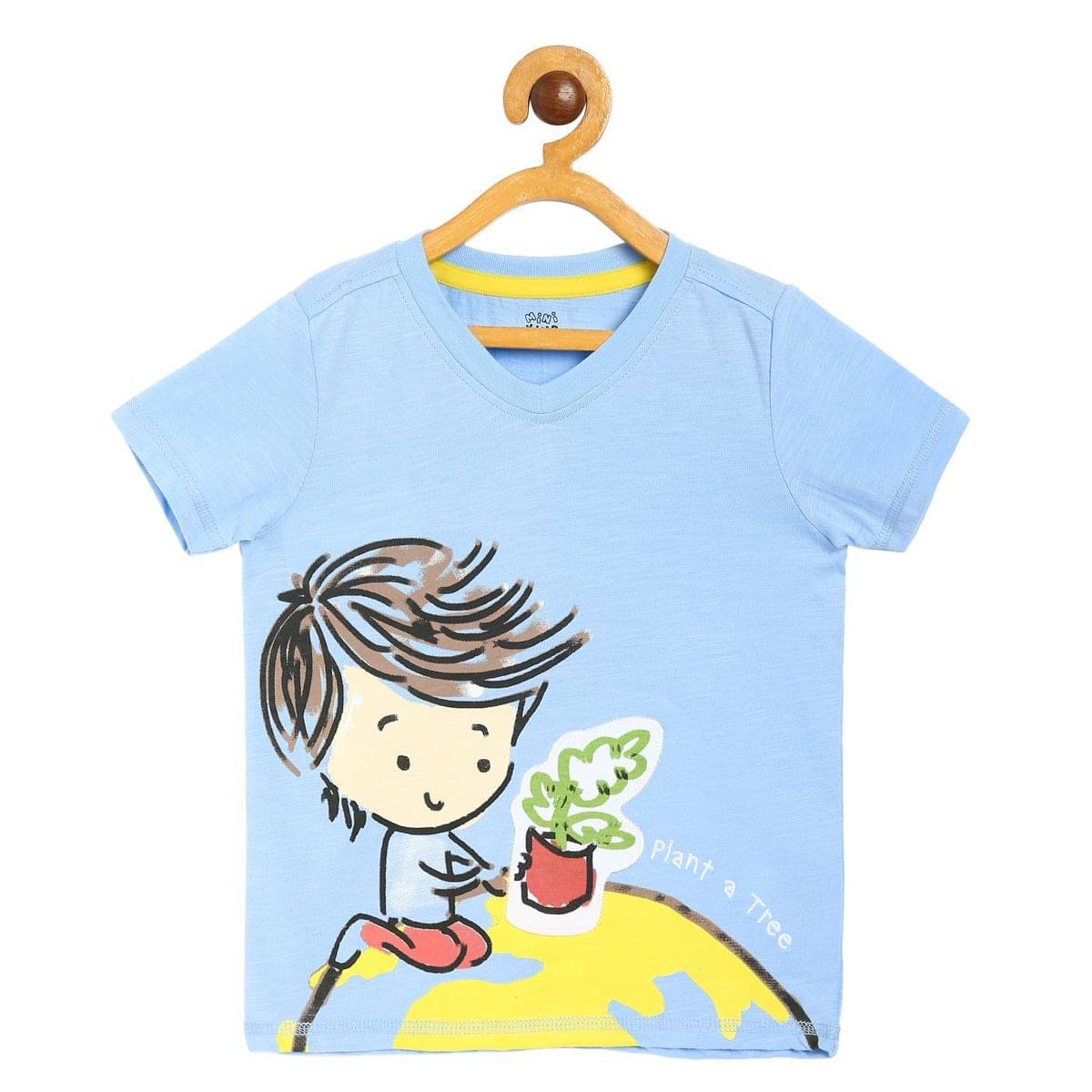     			MINI KLUB Pack of 1 Baby Boys 100% Cotton T-Shirt ( Blue )