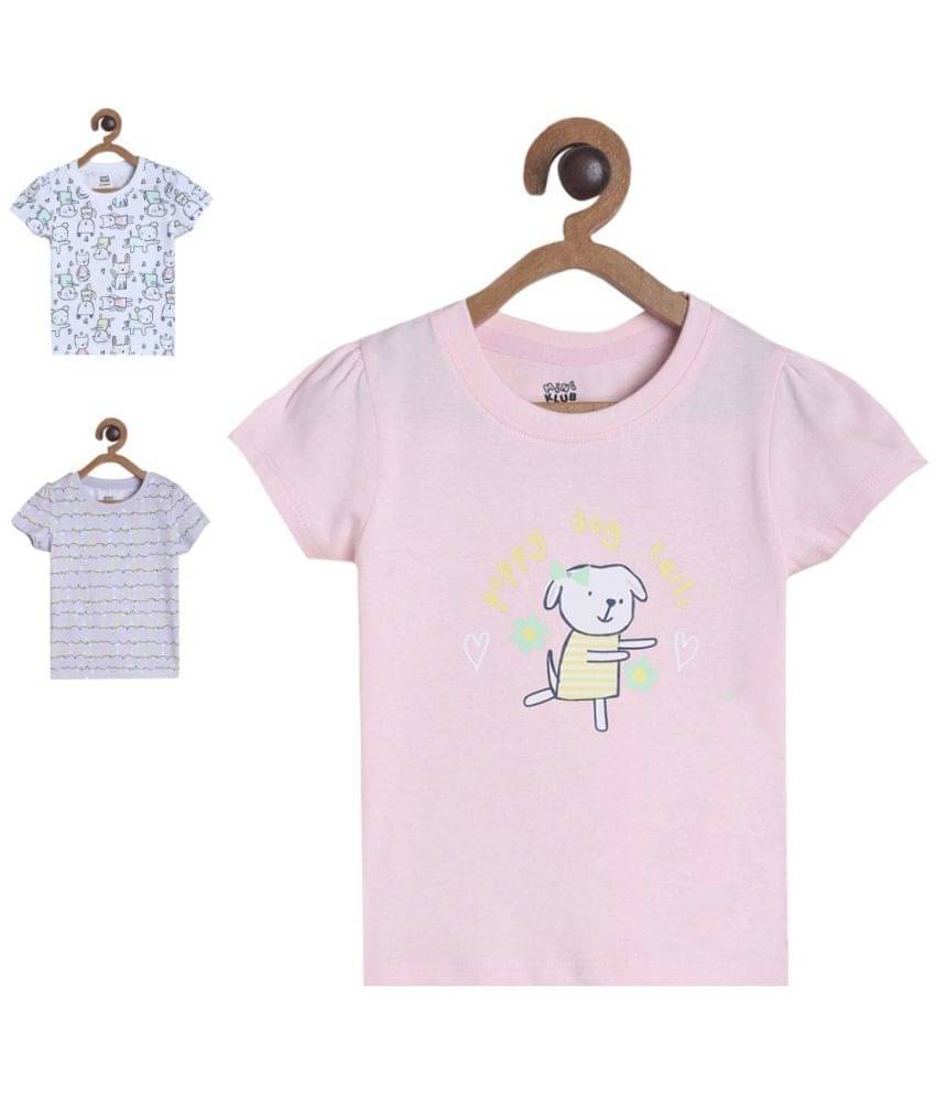     			MINI KLUB Pack of 3 Baby Girls 100% Cotton Top ( Multi )