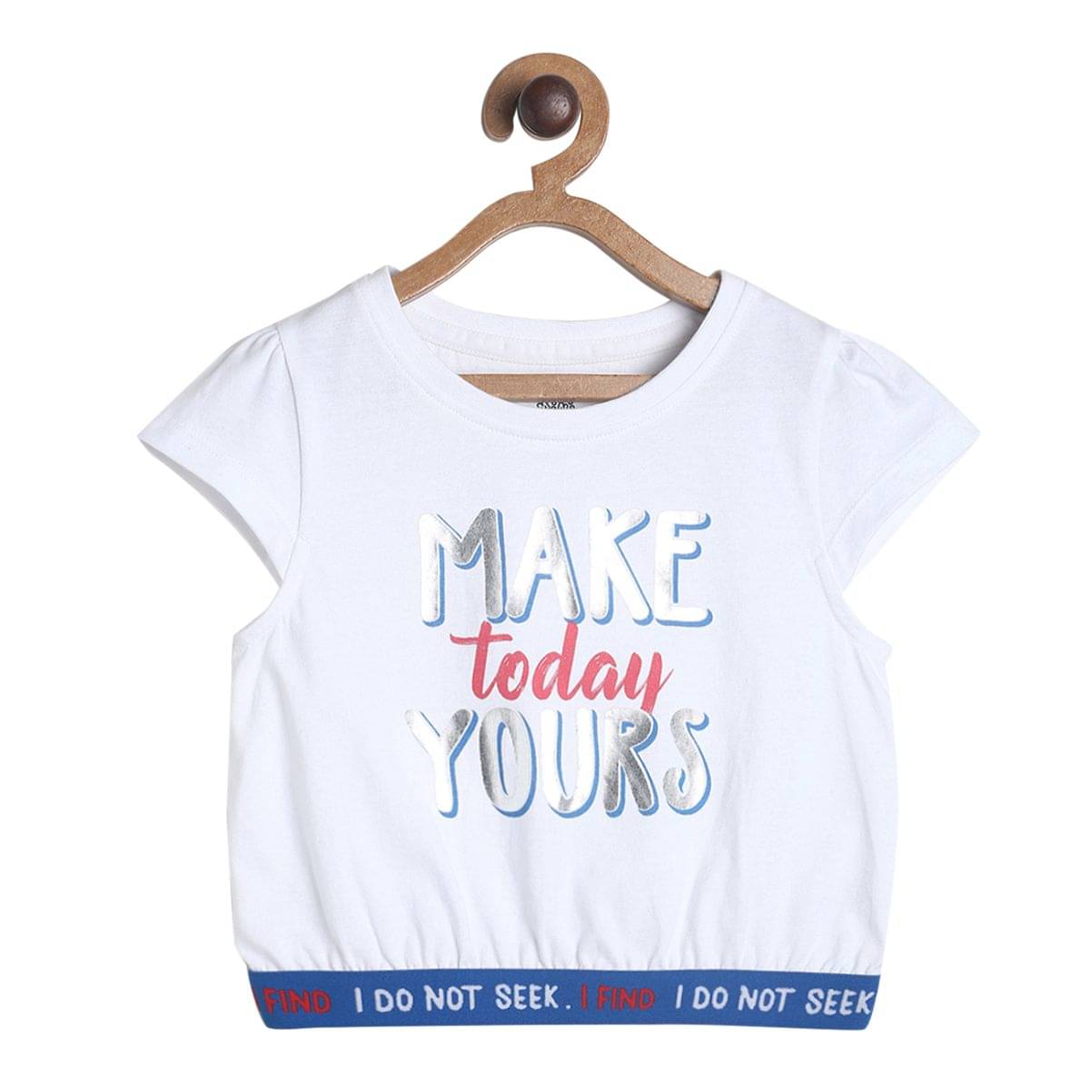    			MINI KLUB Pack of 1 Baby Girls 100% Cotton Top ( White )