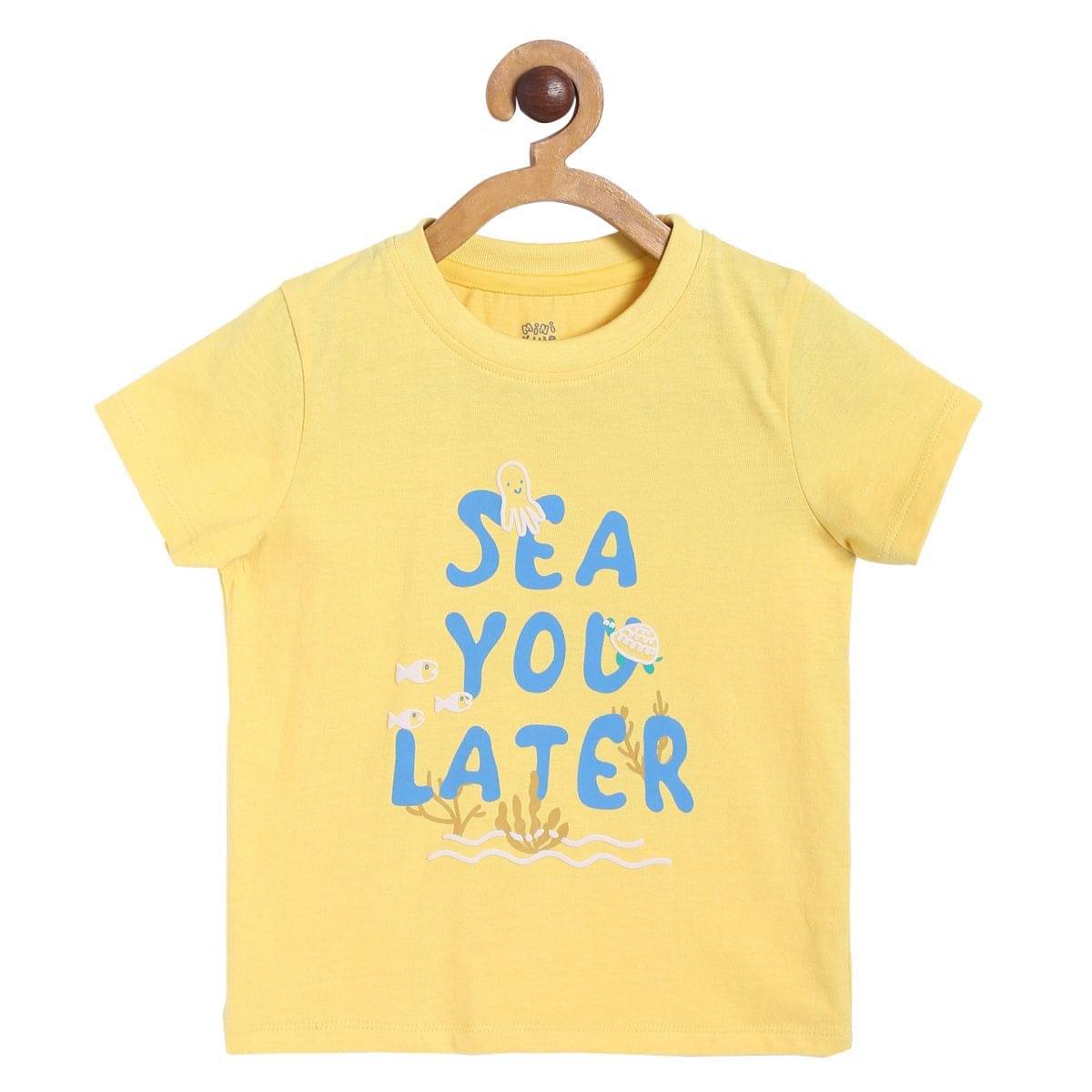     			MINI KLUB Pack of 1 Baby Boys 100% Cotton T-Shirt ( Yellow )