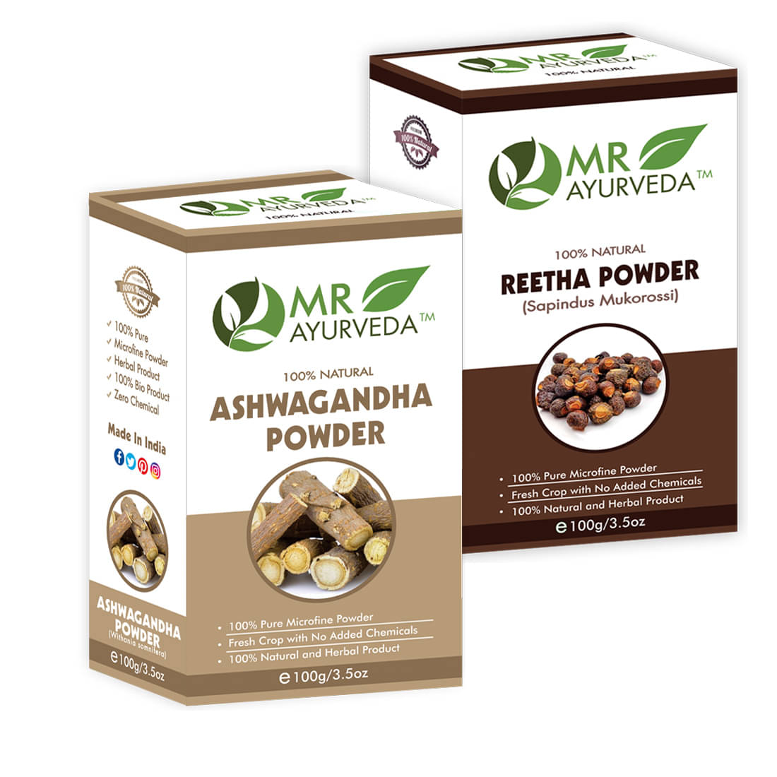 MR Ayurveda Ashwagandha Powder & Reetha Powder Hair Scalp Treatment 200 g     			MR Ayurveda Ashwagandha Powder & Reetha Powder Hair Scalp Treatment 200 g