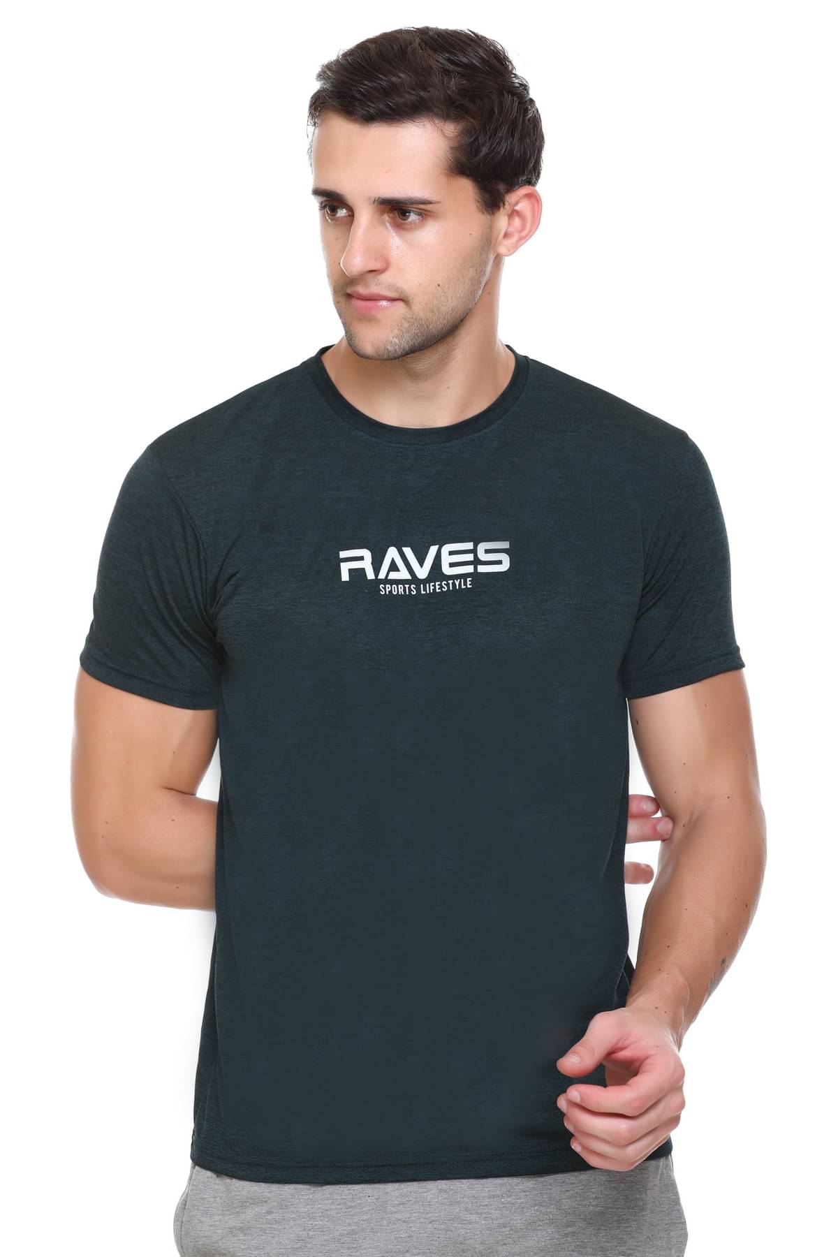     			RF RAVES - Polyester Regular Fit Olive Men's T-Shirt ( Pack of 1 )