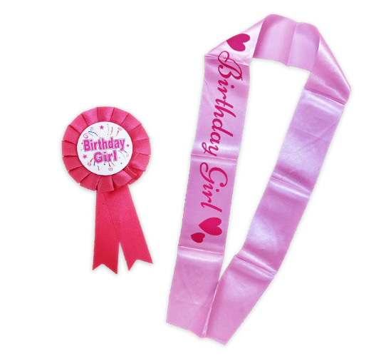     			Shopyo l Princess Combo  Birthday  Girl sash + Birthday Girl brooch