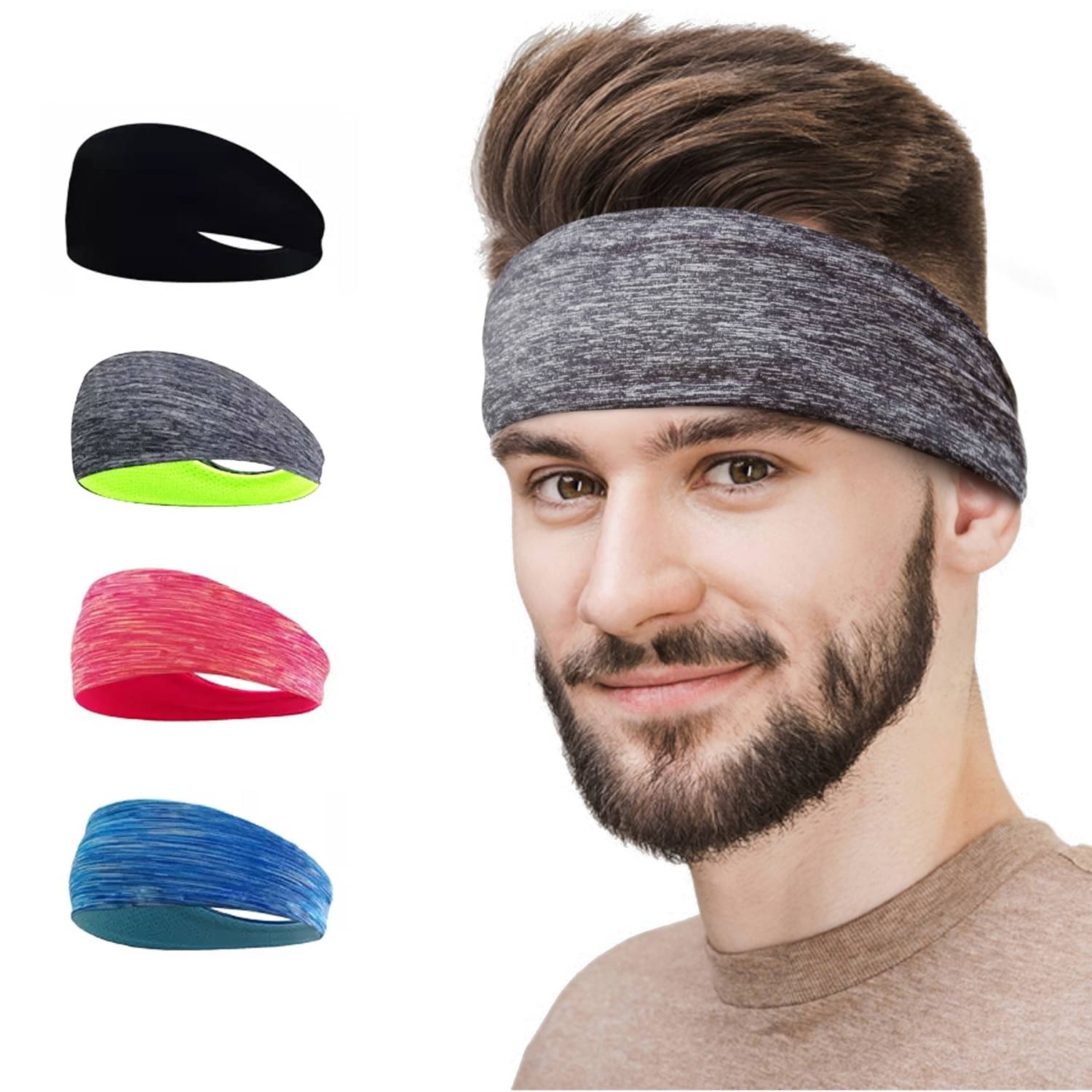     			Slovic Performance Headband for Sports & Workout | Breathable, Anti-Slip, Stylish Headband for Men & Women - Grey