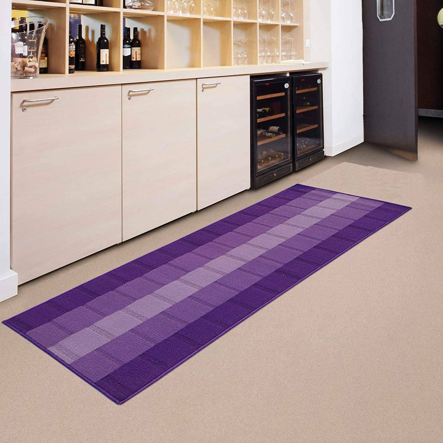     			Status Purple Polypropylene Carpet Abstract 2x5 Ft