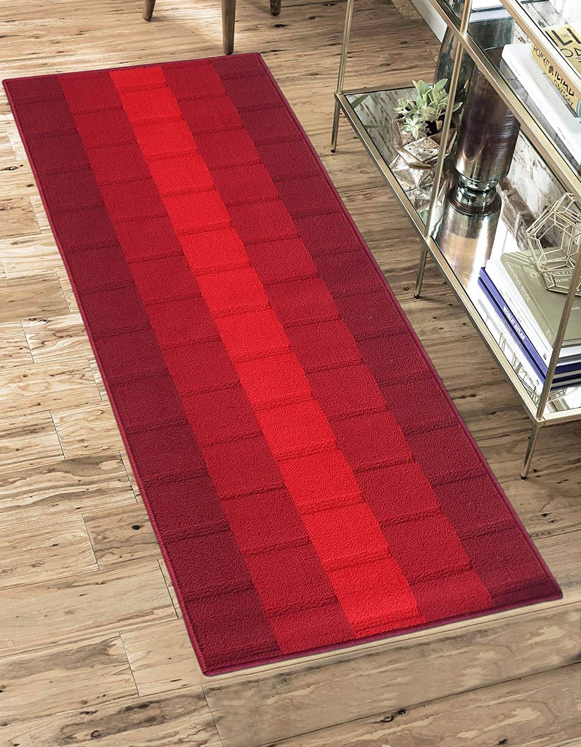     			Status Red Polypropylene Carpet Abstract 2x5 Ft