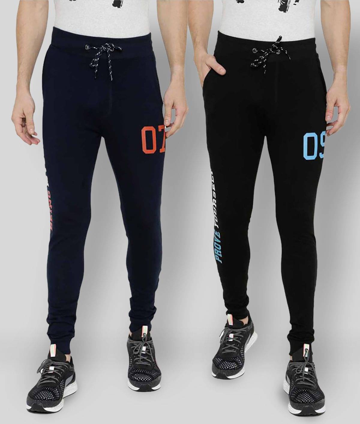     			Ardeur - Navy Blue Cotton Blend Men's Joggers ( Pack of 2 )