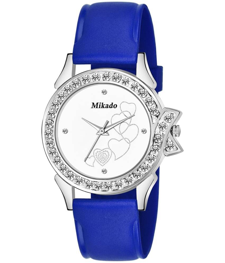     			Mikado - Blue Leather Analog Womens Watch