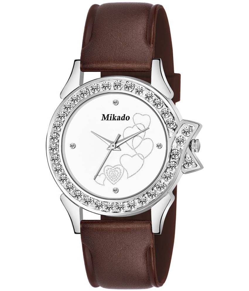     			Mikado - Brown Leather Analog Womens Watch