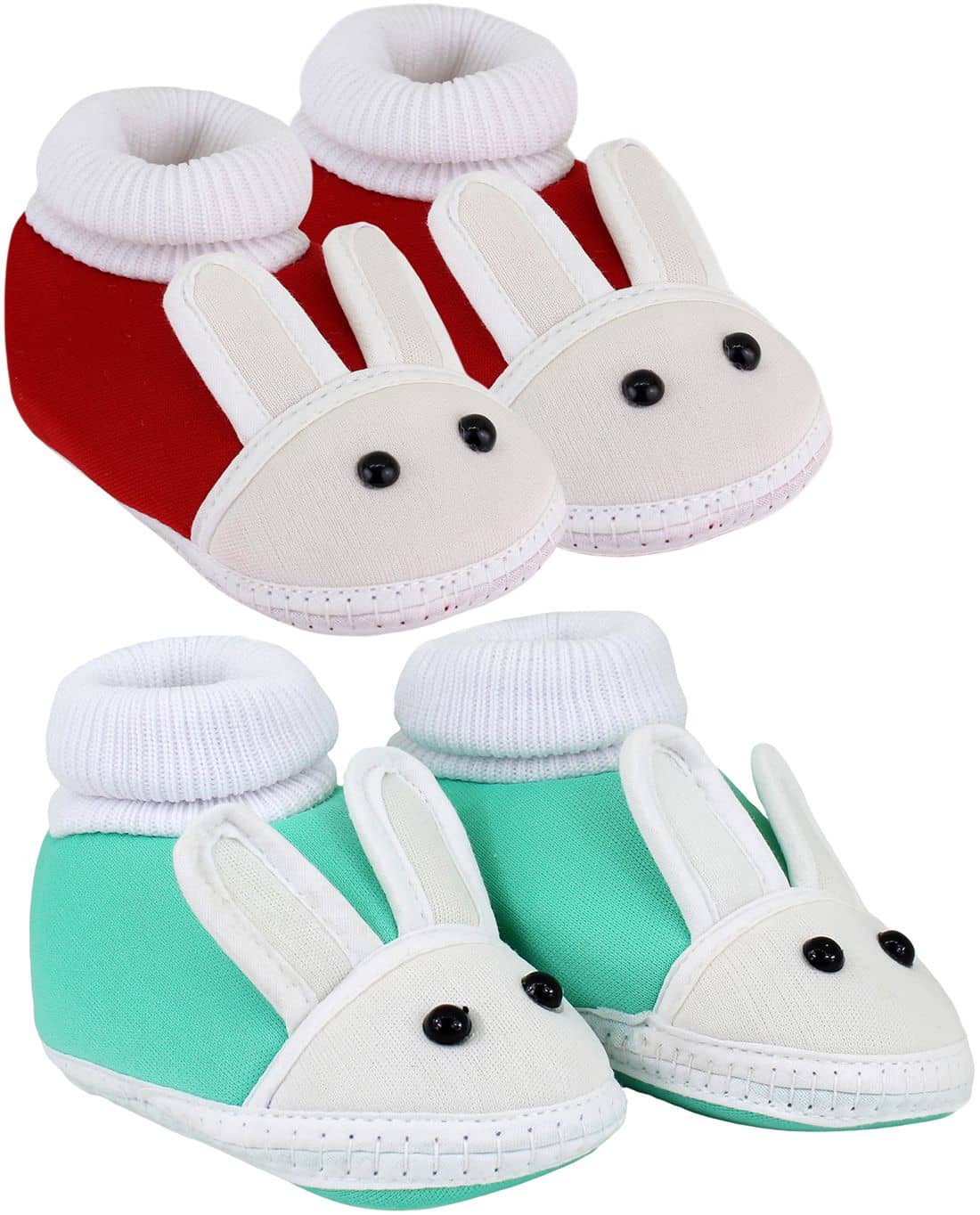 Neska Moda Pack Of 2 Baby Infant Soft Green and Maroon Booties/Shoes For 0 To 12 Months - Casual Shoes | Buy online on ZillyBuy