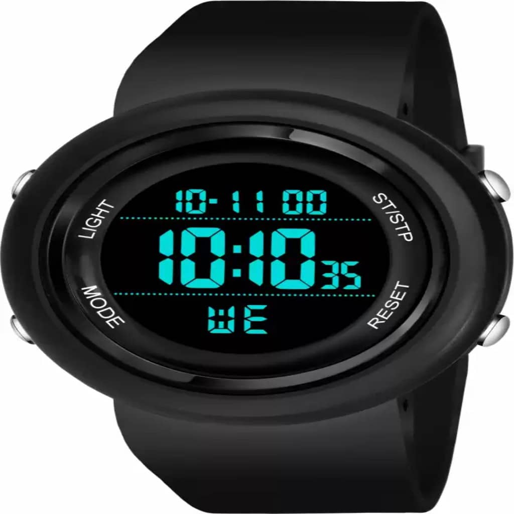 Om Collection - Black Silicon Digital Men's Watch