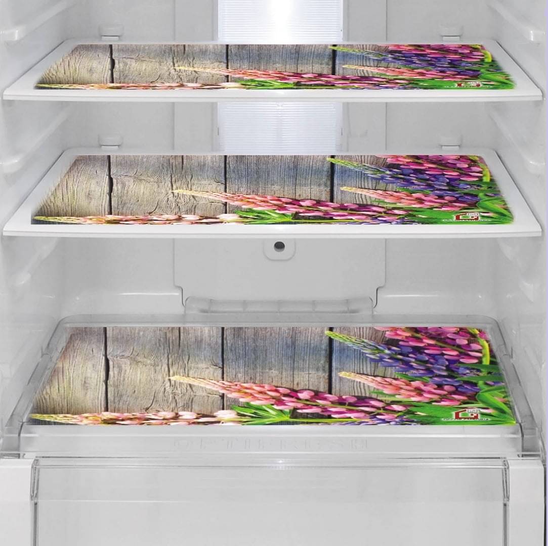 Revexo - PVC Multicolor Fridge Mats ( Pack of 3 ) Revexo - PVC Multicolor Fridge Mats ( Pack of 3 )