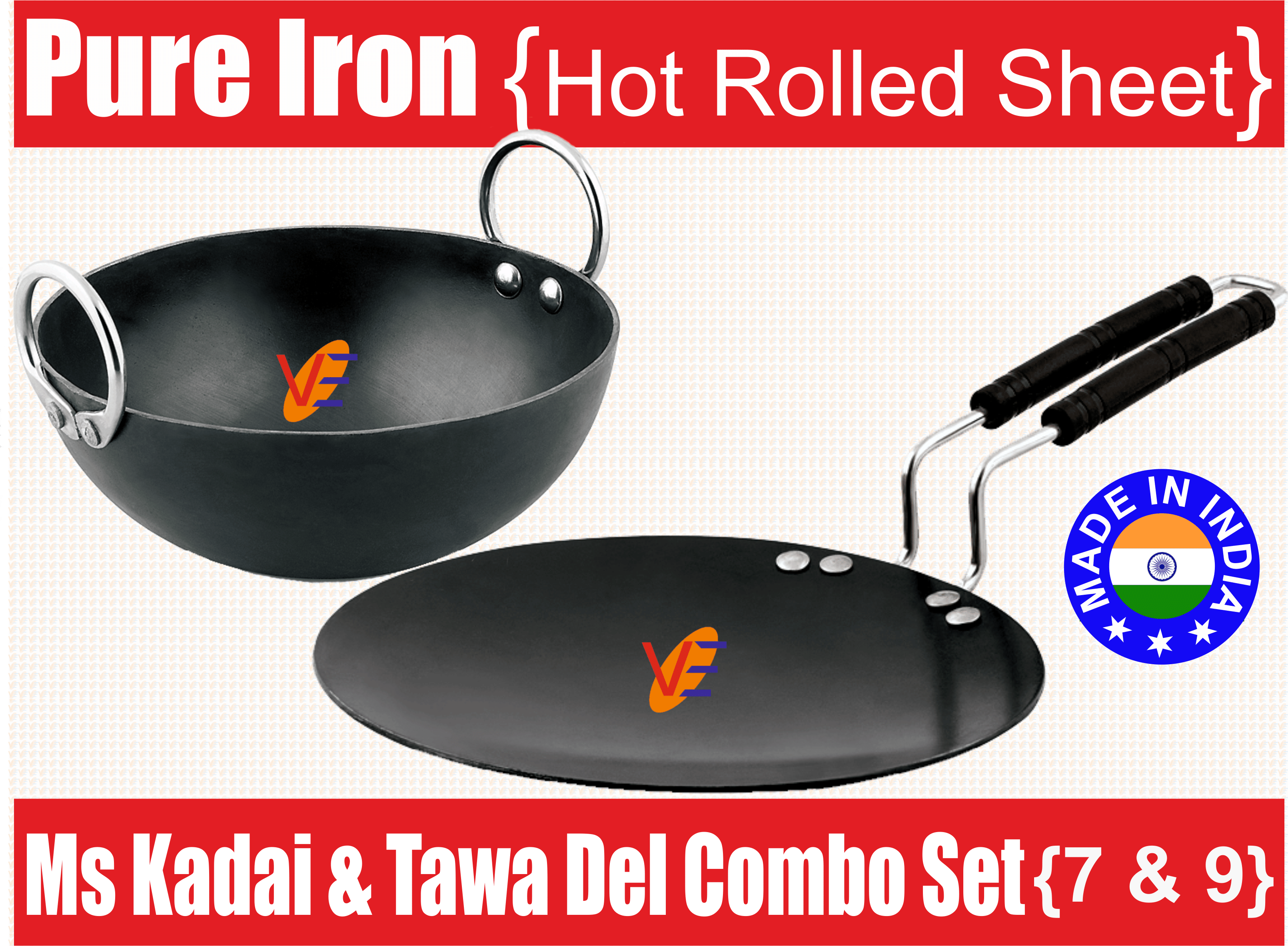     			Veer Combo Kadai & Tawa 7 & 9 Cookware Set