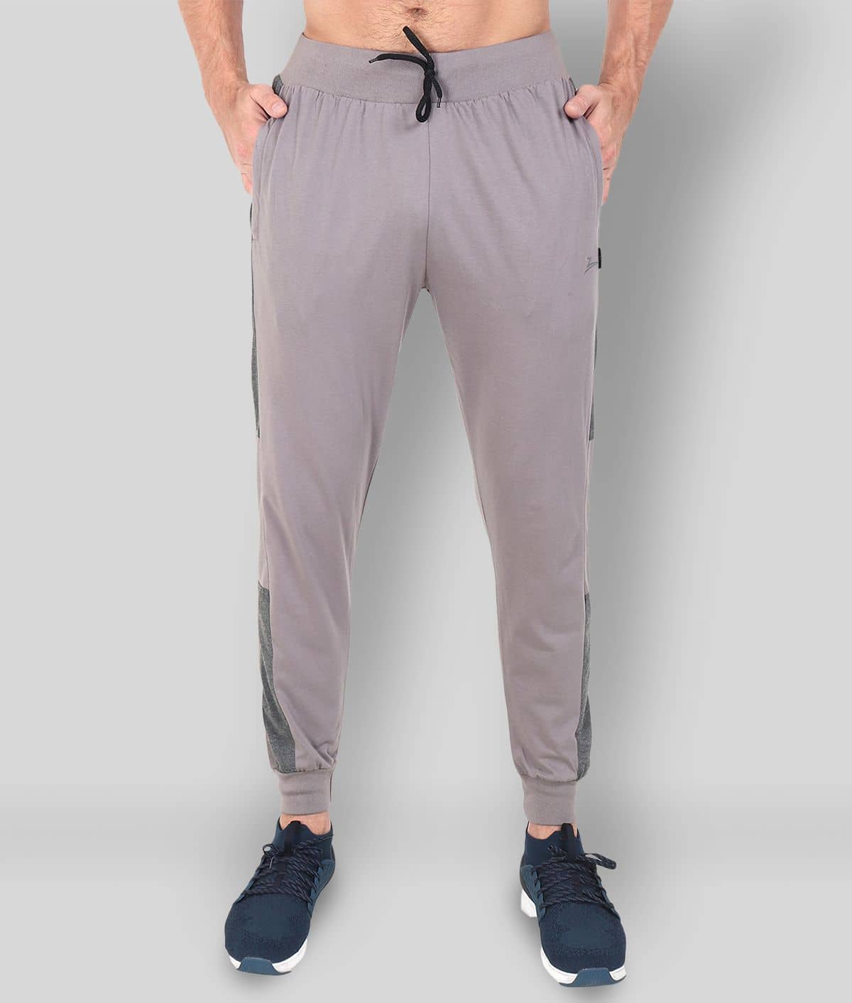 Zeffit - Light Grey Cotton Blend Men's Joggers ( Pack of 1 ) - Track Pants | Buy online on ZillyBuy
