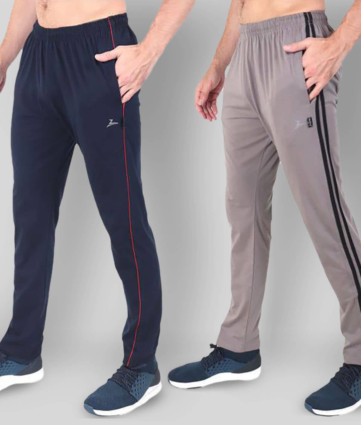 Zeffit - Navy Blue Cotton Blend Men's Trackpants ( Pack of 2 ) - Track Pants | Buy online on ZillyBuy