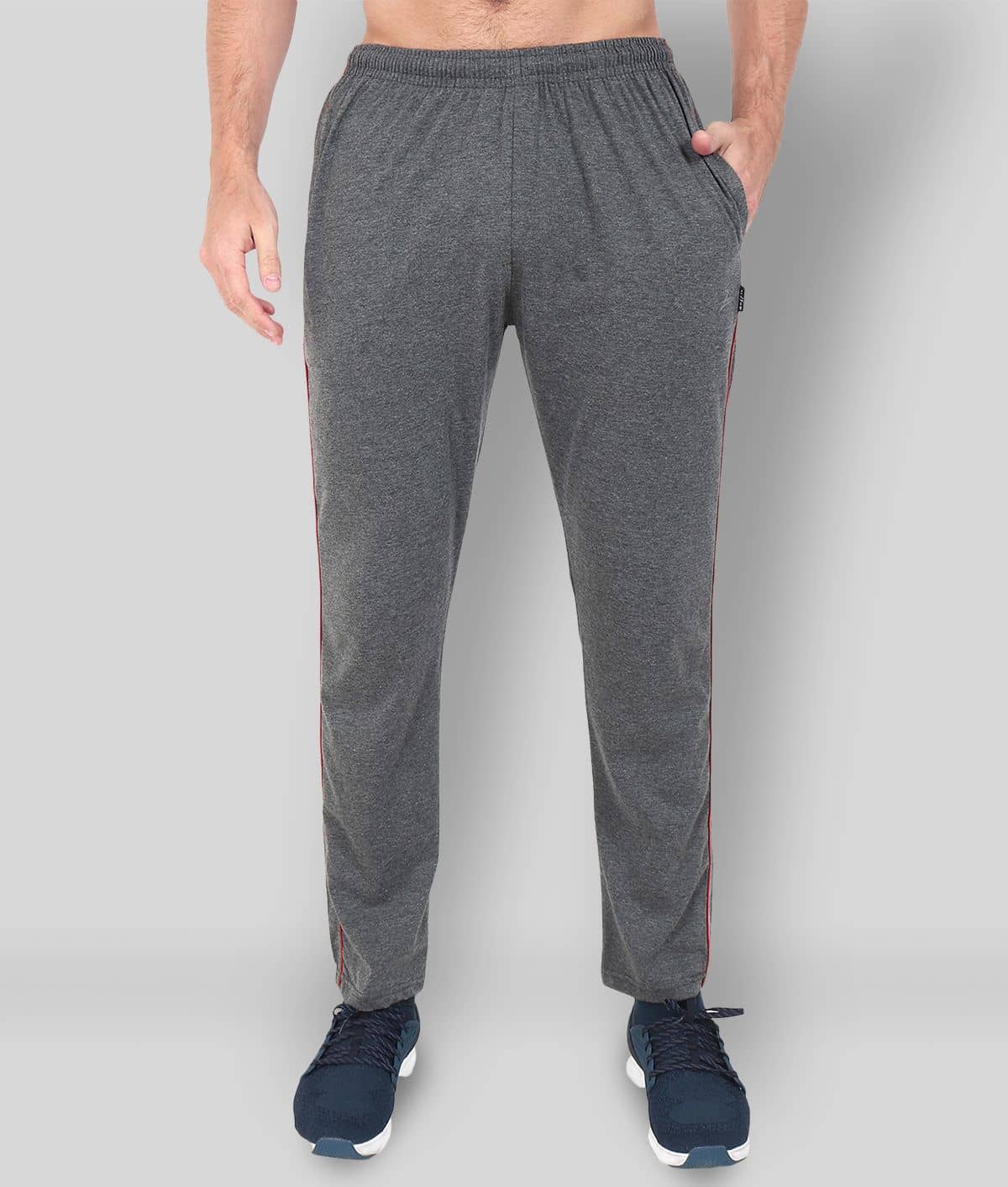 Zeffit - Grey Melange Cotton Blend Men's Trackpants ( Pack of 1 ) - Track Pants | Buy online on ZillyBuy