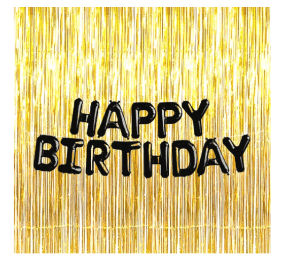 Blooms Mall Happy Birthday Party Decorations Foil Black Balloon Golden Fringe Curtain Pack of 2 Fringe Curtain & 1 Letter Balloon Combo Set Blooms Mall Happy Birthday Party Decorations Foil Black Balloon Golden Fringe Curtain Pack of 2 Fringe Curtain & 1 Letter Balloon Combo Set
