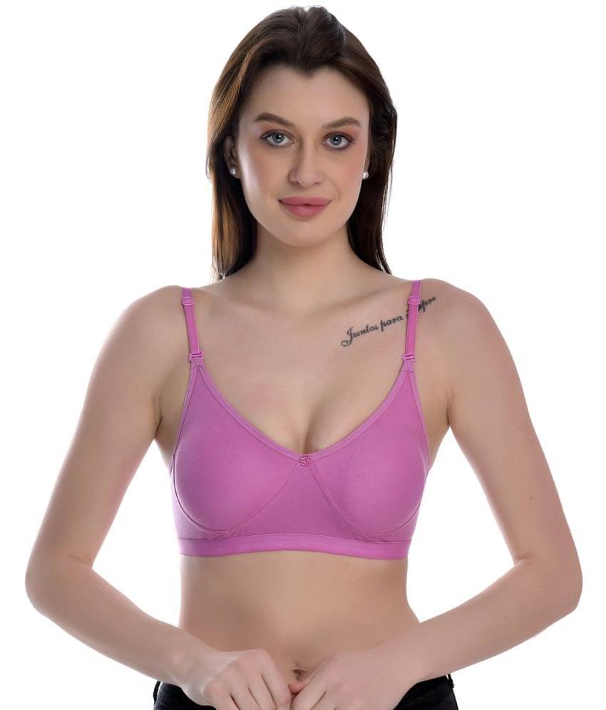     			Elina 100% Cotton Non Padded Women's T-Shirt Bra ( Pink )