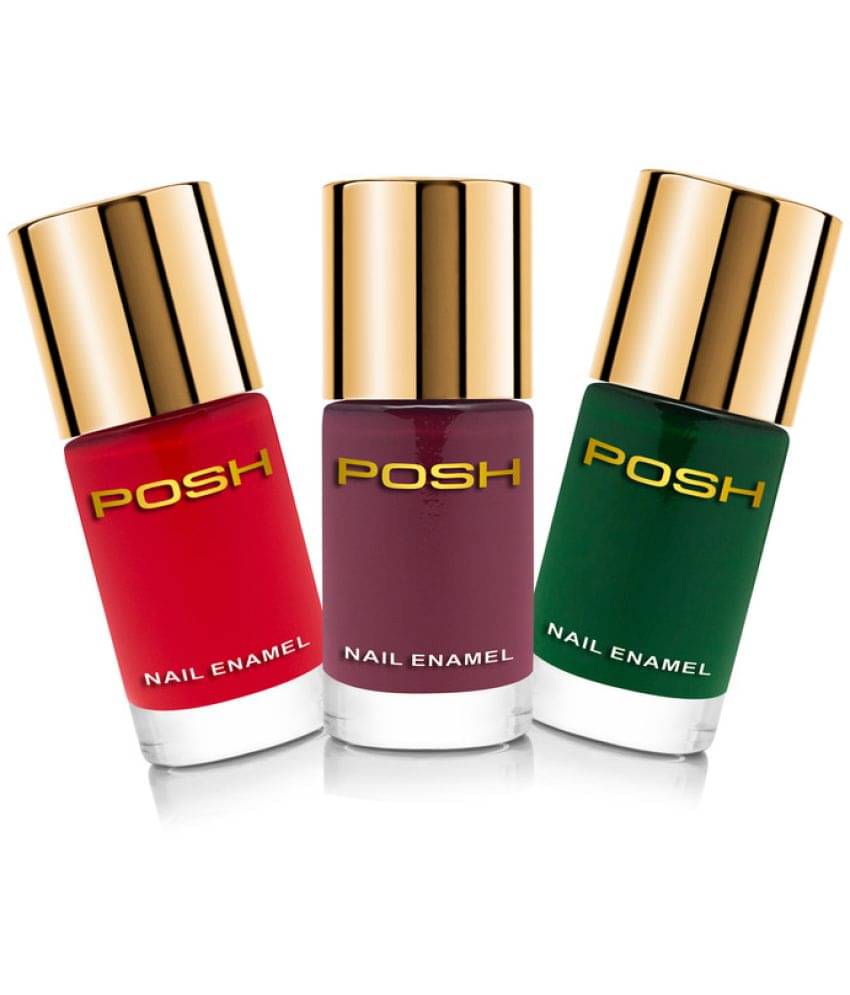     			Posh Nail Polish Plum Glossy Pack of 3 200 mL
