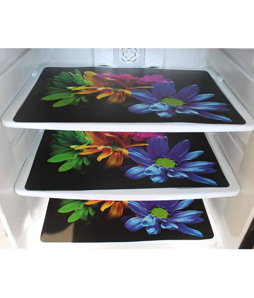     			Revexo - PVC Multicolor Fridge Mats ( Pack of 3 )