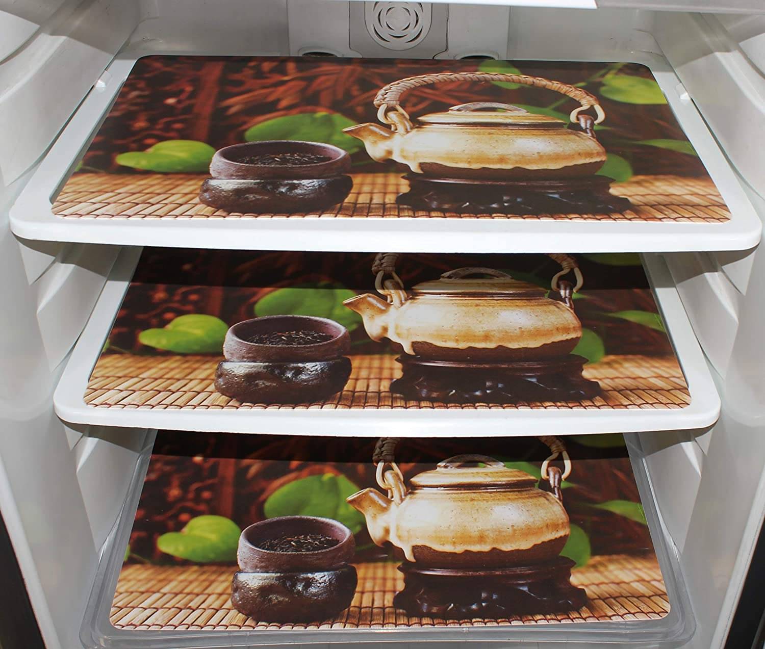 Revexo - PVC Multicolor Fridge Mats ( Pack of 3 ) Revexo - PVC Multicolor Fridge Mats ( Pack of 3 )