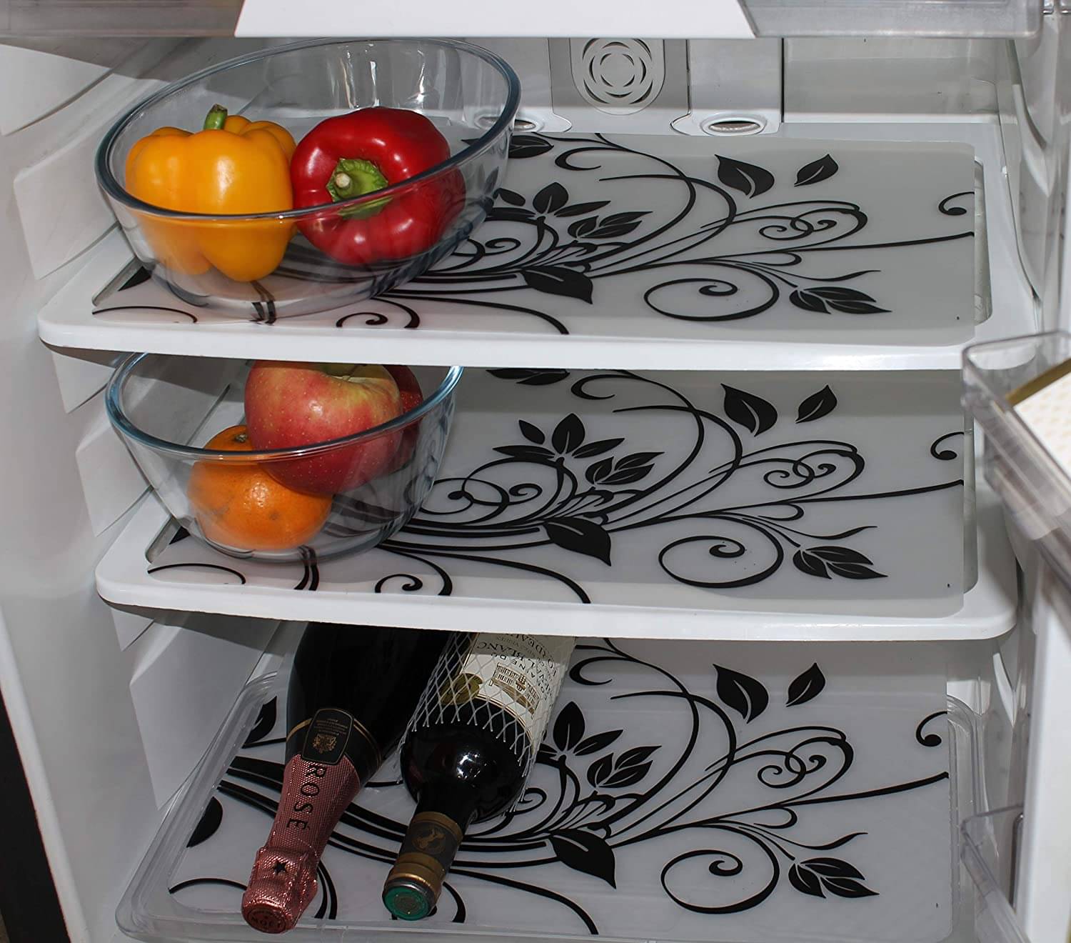 Revexo - PVC Multicolor Fridge Mats ( Pack of 3 ) Revexo - PVC Multicolor Fridge Mats ( Pack of 3 )