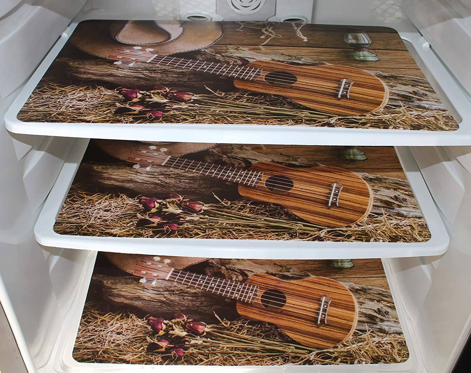 Revexo - PVC Multicolor Fridge Mats ( Pack of 3 ) Revexo - PVC Multicolor Fridge Mats ( Pack of 3 )