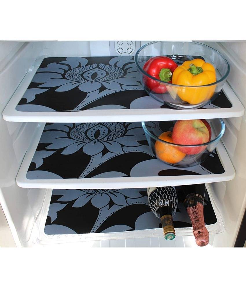 Revexo - PVC Multicolor Fridge Mats ( Pack of 3 ) Revexo - PVC Multicolor Fridge Mats ( Pack of 3 )