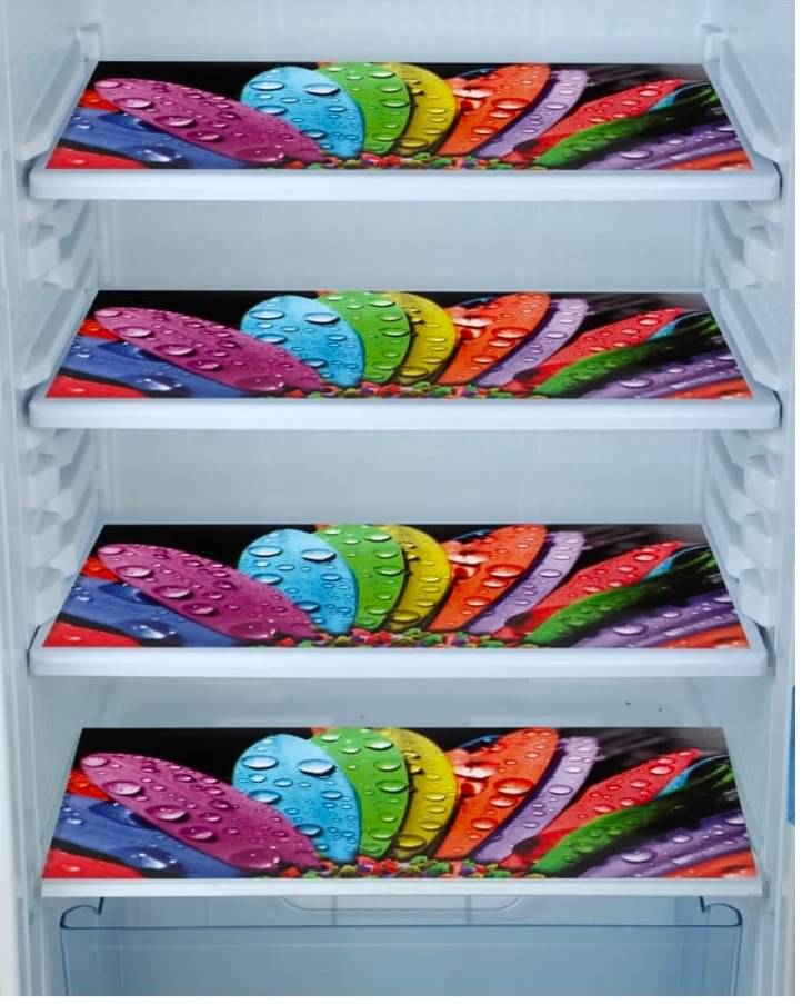 Revexo - PVC Multicolor Fridge Mats ( Pack of 4 ) Revexo - PVC Multicolor Fridge Mats ( Pack of 4 )