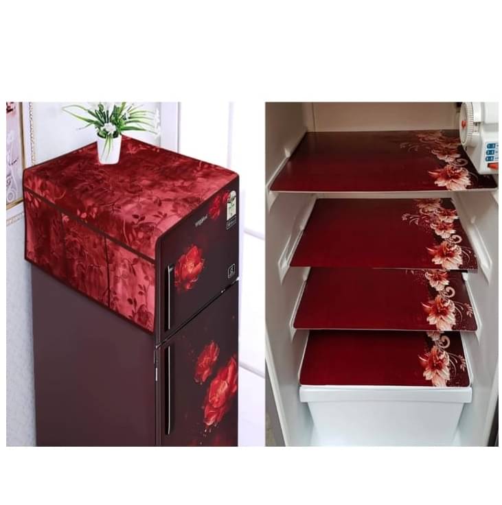 Revexo - PVC Multicolor Fridge Mats ( Pack of 5 ) Revexo - PVC Multicolor Fridge Mats ( Pack of 5 )