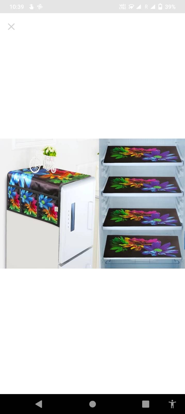 Revexo - PVC Multicolor Fridge Mats ( Pack of 5 ) Revexo - PVC Multicolor Fridge Mats ( Pack of 5 )